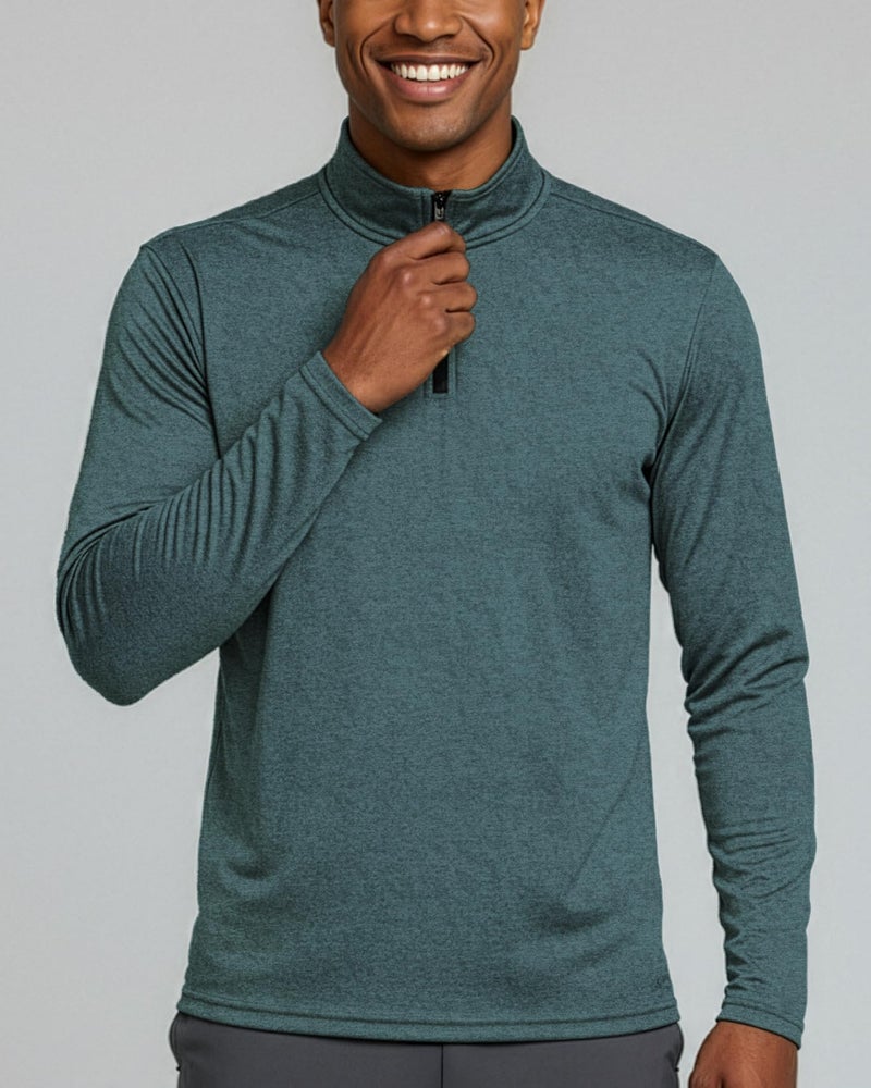 REALESSENTIALS Real Essentials 3 Pack: Men's Dry-Fit Active Quarter Zip Long Sleeve Athletic Performance Pullover (Available in Big & Tall) Set 4 L - Image 3
